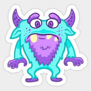 cute blue monster male Sticker